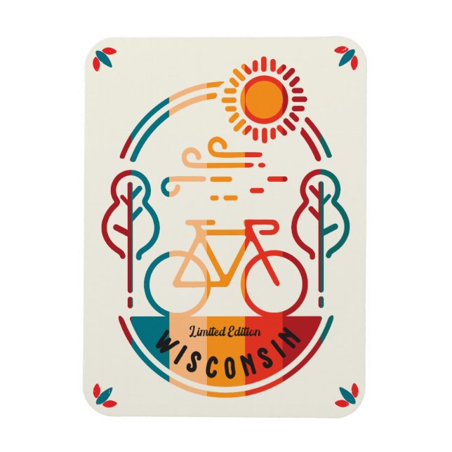 Magnet Flexible Piste cyclable Retro Wisconsin (Vertical)
