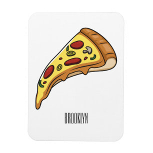 Magnet Flexible Pizza cartoon illustration