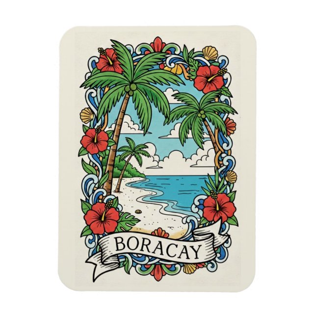 Magnet Flexible Plage à Boracay Philippines  (Vertical)