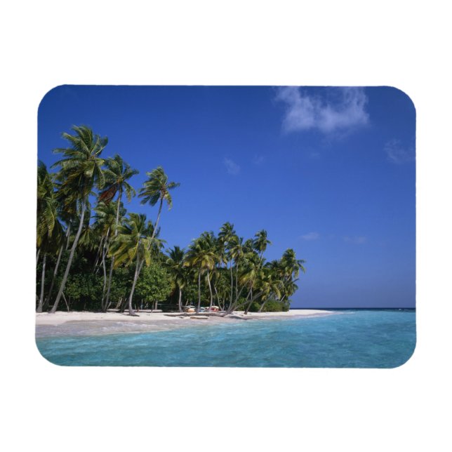 Magnet Flexible Plage avec palmiers, Maldives (Horizontal)