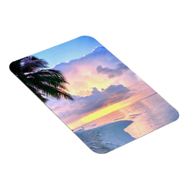 Magnet Flexible Plage Coucher de soleil océan sable palmier Maldiv (Côté Droit)
