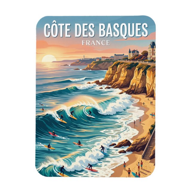Magnet Flexible Plage de la Côte des Basques France (Vertical)