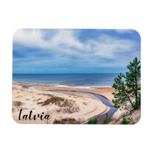 Magnet Flexible Plage de sable blanc près de la mer Baltique en Le