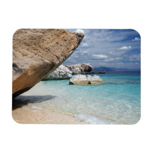 Magnet Flexible Plage de Sardaigne avec gros rochers aimant rectan