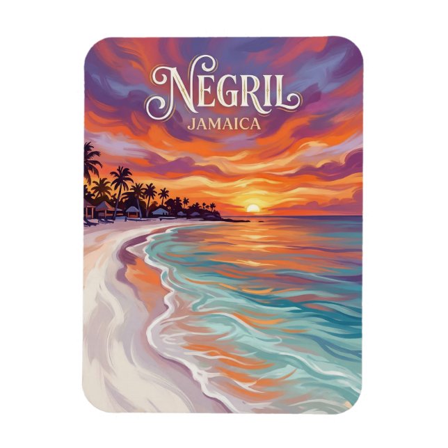 Magnet Flexible Plage de Seven Mile en Jamaïque (Vertical)