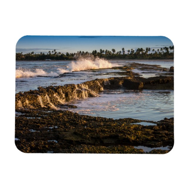 Magnet Flexible Plage De Tabuba : Briser Des Vagues Sur Les Récifs (Horizontal)