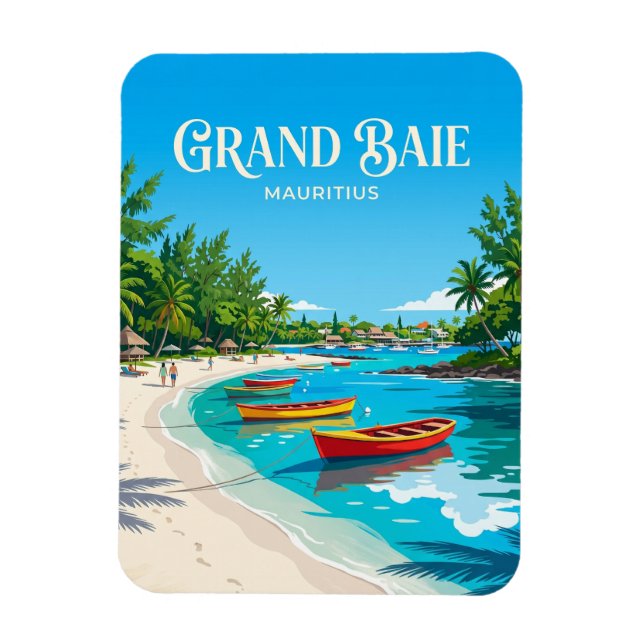 Magnet Flexible Plage publique de Grand Baie Maurice (Vertical)