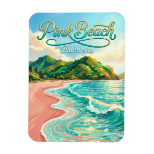 Magnet Flexible Plage rose Indonésie