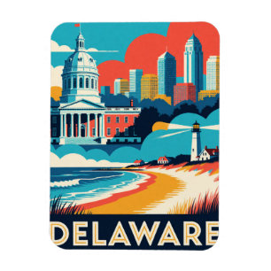 Magnet Flexible Plages atlantiques du Delaware USA Histoire coloni