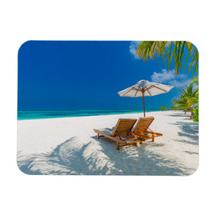 Magnet Flexible Plages tropicales   Plage de chaises longues Bora