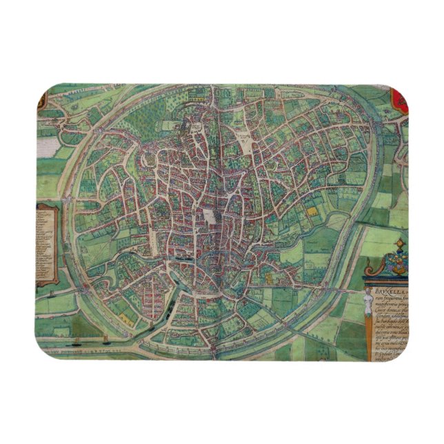 Magnet Flexible Plan de Bruxelles, de 'Civitates Orbis Terra (Horizontal)