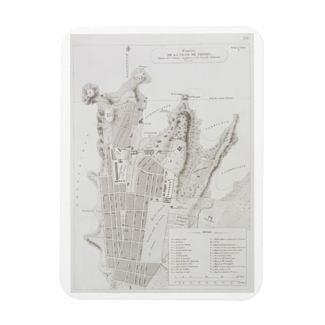 Magnet Flexible Plan de la Ville de Sydney, du Voyage Autour du (Vertical)