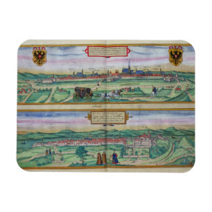 Magnet Flexible Plan de ville de Vienne et de Buda, de 'Civitates