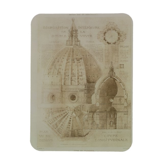 Magnet Flexible plan, section et elevation de la cathédrale de Flo (Vertical)