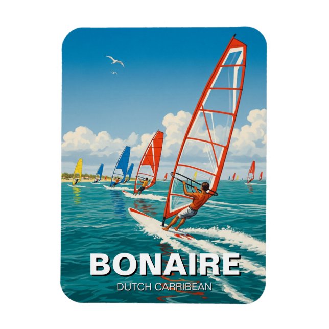 Magnet Flexible Planchistes à voile à Bonaire, dans les Caraïbes n (Vertical)