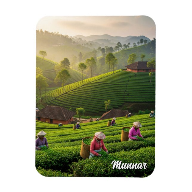 Magnet Flexible Plantation de thé de Munnar Kerala Inde (Vertical)