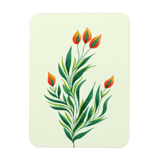 Magnet Flexible Plante de printemps de l'art botanique Abstrait