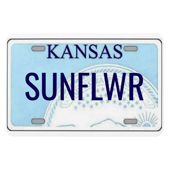 Magnet Flexible Plaque de licence Kansas flexible (Horizontal)