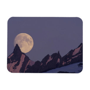 Magnet Flexible Pleine lune se lève   Montagnes Chugach Alaska