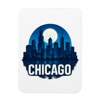 Magnet Flexible Pleine lune Skyline de Chicago