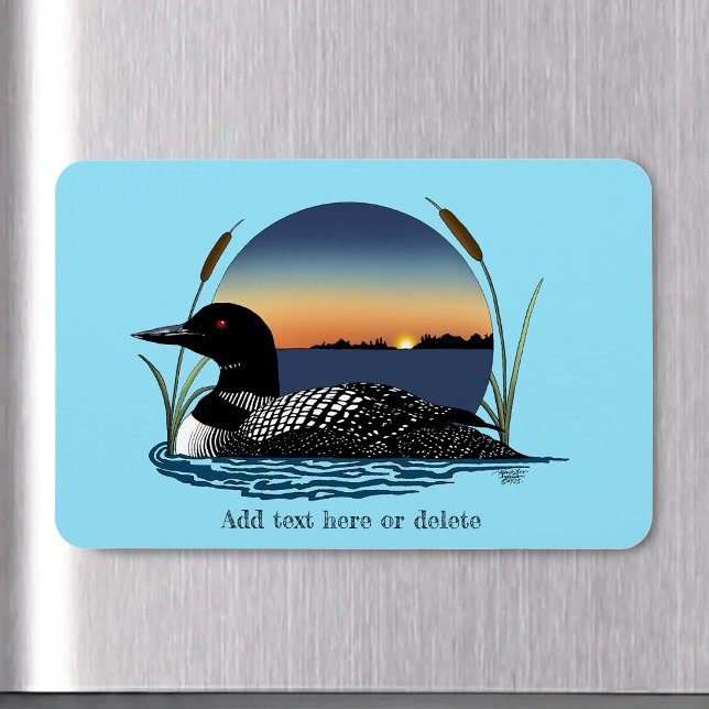 Magnet Flexible Plongeon commun serein Coucher de soleil Bleu Faun (Créateur téléchargé)