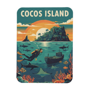 Magnet Flexible Plongeur en scaphandre autonome de l'île de Cocos