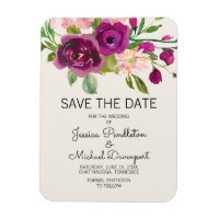 Plum Blush Floral Mariage Date de sauvegarde