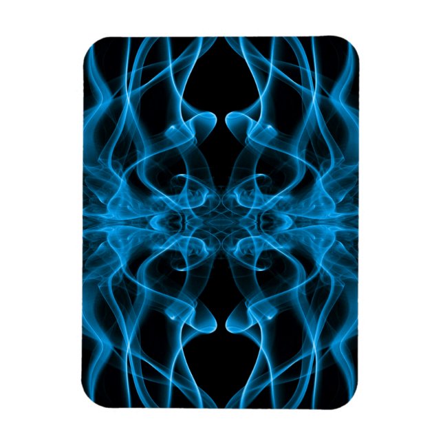 Magnet Flexible Plumes de fumée bleue sur noir (Vertical)