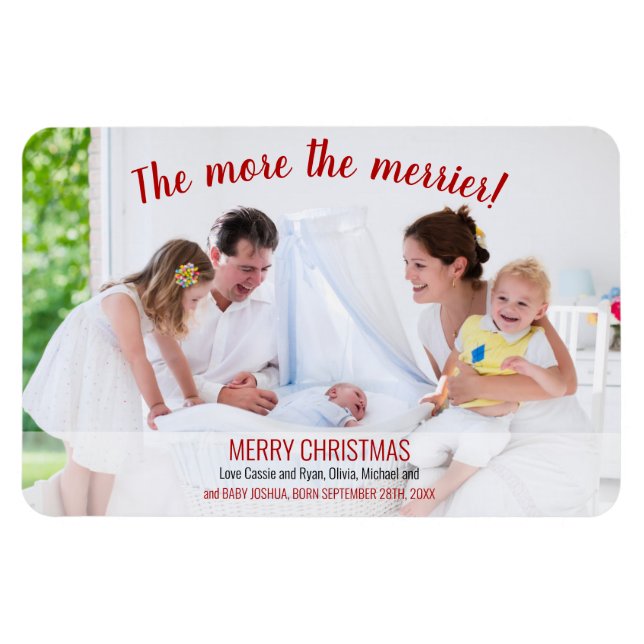Magnet Flexible Plus sur le Merrier Photo Holiday Faire-part de na (Horizontal)