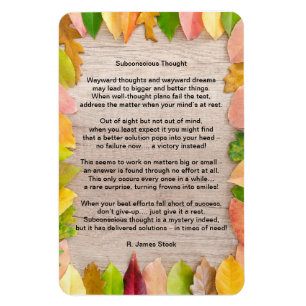 Magnet Flexible Poème "Pensée inconsciente" sur flex 4"x6".magne