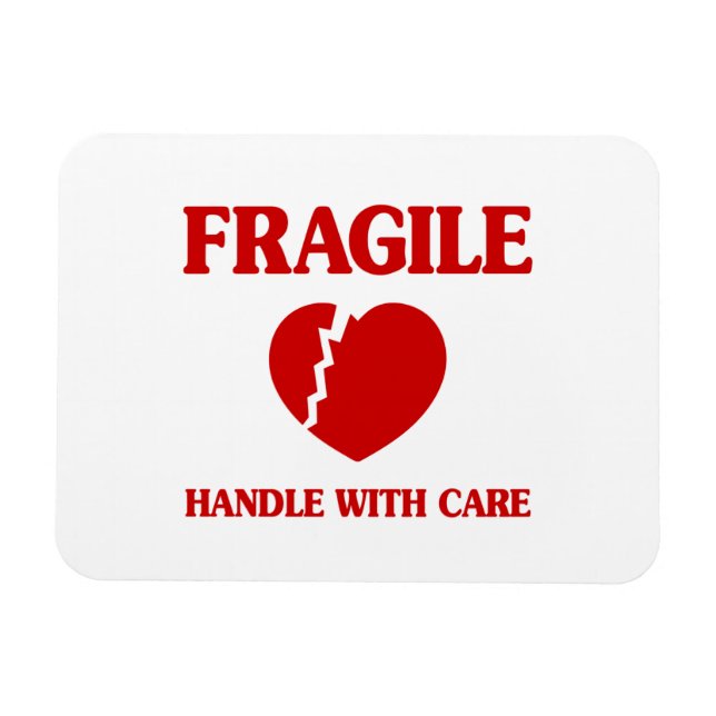 Magnet Flexible Poignée Cardiaque Fragile Avec Soin (Horizontal)