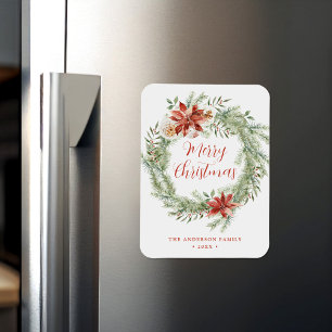 Magnet Flexible Poinsettias élégantes et verdure non photo