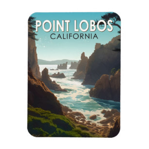 Magnet Flexible Point Lobos California Travel Art Vintage