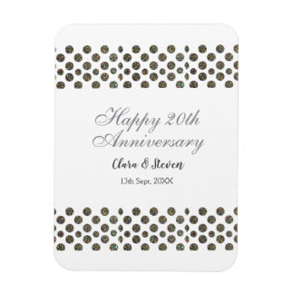 Magnet Flexible points ARGENT scintiller joyeux 20e anniversaire d