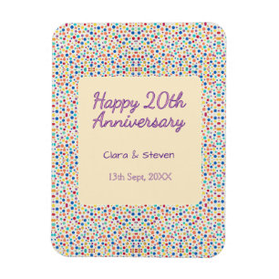 Magnet Flexible points de polka arc-en-ciel 20e anniversaire viole