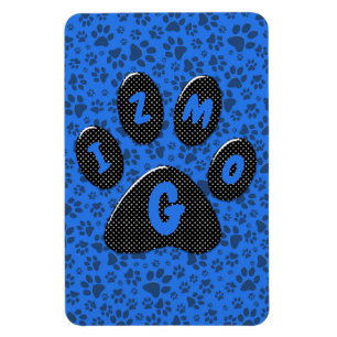 Magnet Flexible Pois de chien noir et blanc Pointe Polka sur le bl