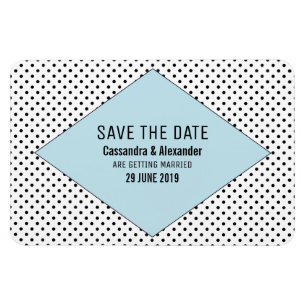 Magnet Flexible Pois modernes bleus sauvez la date