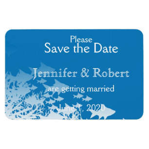 Magnet Flexible Poisson bleu et mariage de corail Enregistrer la d