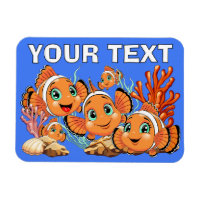 Poisson clown Dessin animé mignon Famille Sous l'e