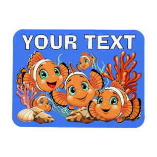 Magnet Flexible Poisson clown Dessin animé mignon Famille Sous l'e