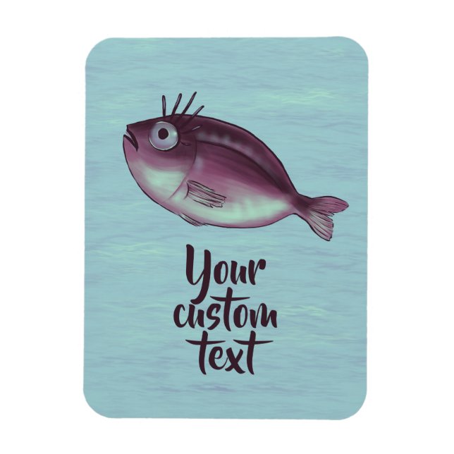 Magnet Flexible Poisson Drôle Avec Des cils Fantastiques Texte Per (Vertical)
