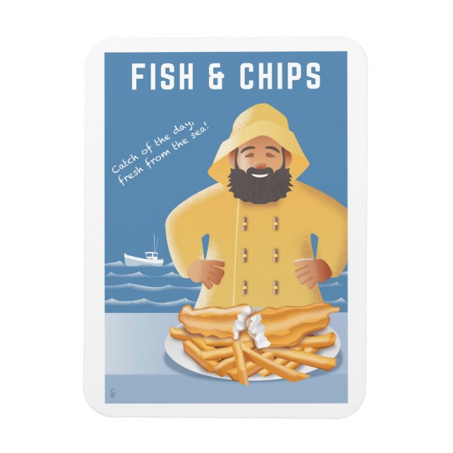 Magnet Flexible Poisson et Frites (Vertical)
