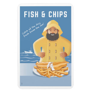 Magnet Flexible Poisson et Frites