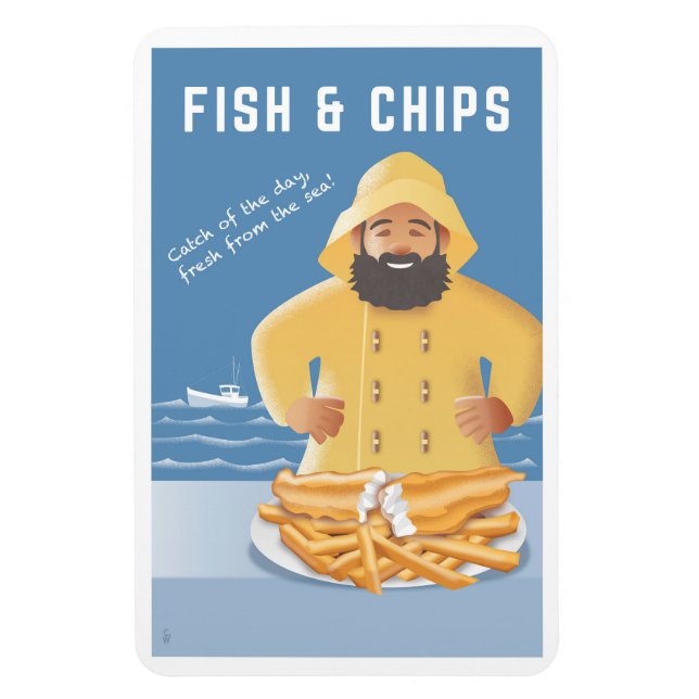 Magnet Flexible Poisson et Frites (Vertical)