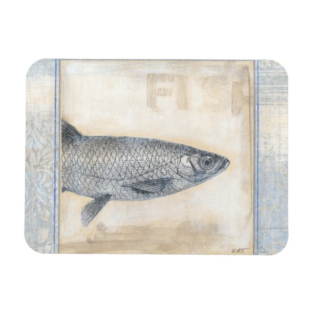 Magnet Flexible Poisson gris sur Arrière - plan beige (Horizontal)