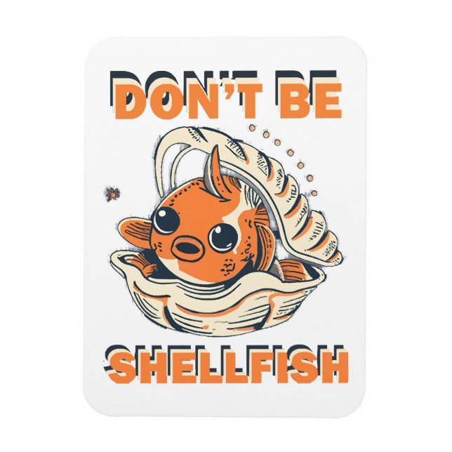 Magnet Flexible Poisson hilarant dans un Art de Coquillage (Vertical)