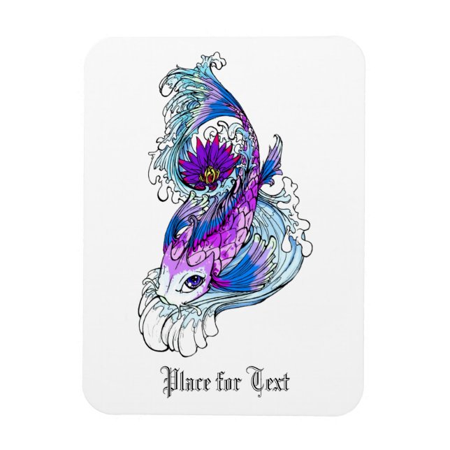Magnet Flexible Poisson koi violet japonais cool (Vertical)