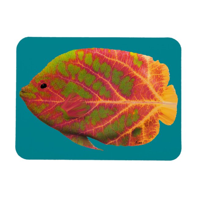 Magnet Flexible Poisson tropique feuille d'Aspen 1 (Horizontal)