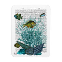 Poissons, coquillages bleus et coraux