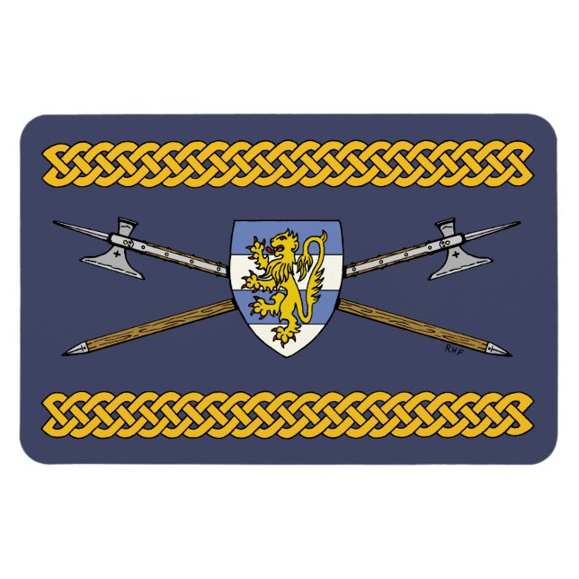 Magnet Flexible Poléax médiévaux et bouclier (Horizontal)